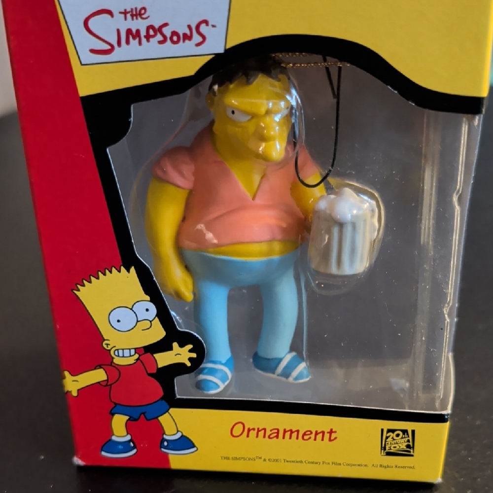 Vintage 2001 New In Box Barney Gumbel With A Beer. Ornament The Simpsons